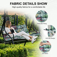 Load image into Gallery viewer, 3 Seater Outdoor Porch Swing Cushion With Backrest, Patio Bench Cushion - flower
