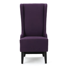 Load image into Gallery viewer, Fabric Dining Chair With High Back And Birch Wood Legs - Plum

