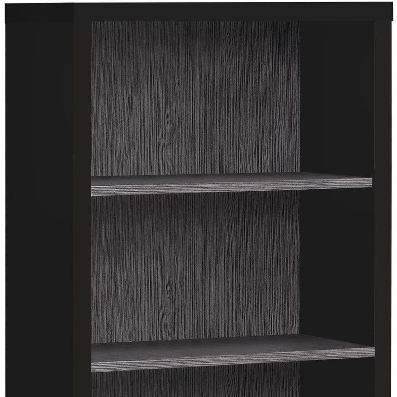 Adjustable Four Tier Bookcase - Black / Gray