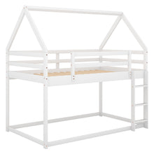 Load image into Gallery viewer, Low Bunk Bed With House Shaped Frame And Ladder
