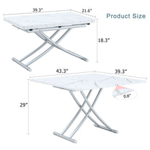 Load image into Gallery viewer, Modern Minimalist Multifunctional Lift Table With Metal Legs - White / Silver
