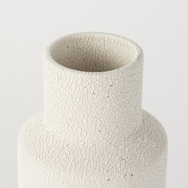 Block Cylinder Table Vase - Beige / White