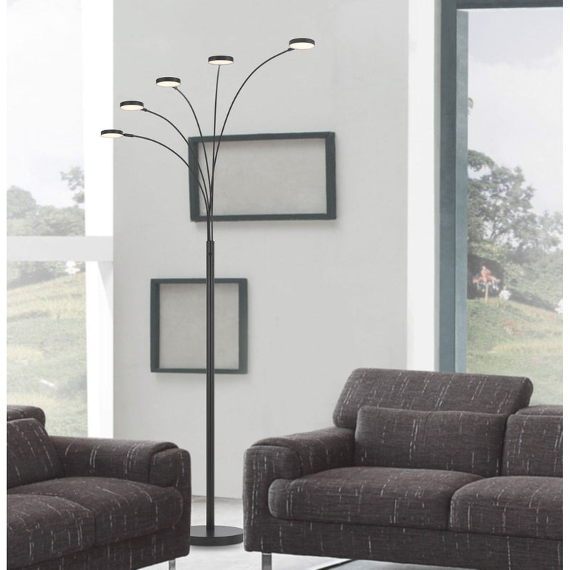 82" Five Light LED Arc Floor Lamp - Bronze