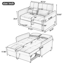 Load image into Gallery viewer, Convertible Sleeper Sofa Bed With 3 USB Ports
