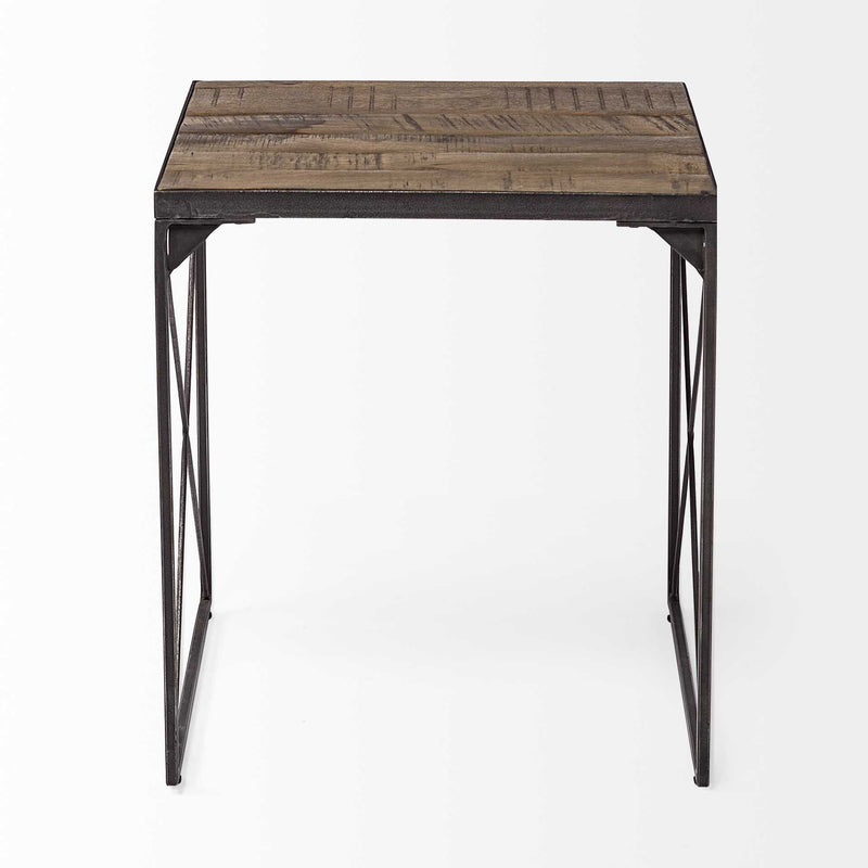 23" Solid Wood Square End Table - Brown