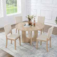 Load image into Gallery viewer, Round Dining Set With 4 Upholstered Dining Chairs
