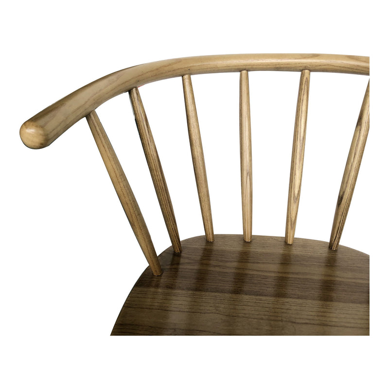 Solid Wood Windsor Back Dining Side Chairs (Set of 2) - Brown