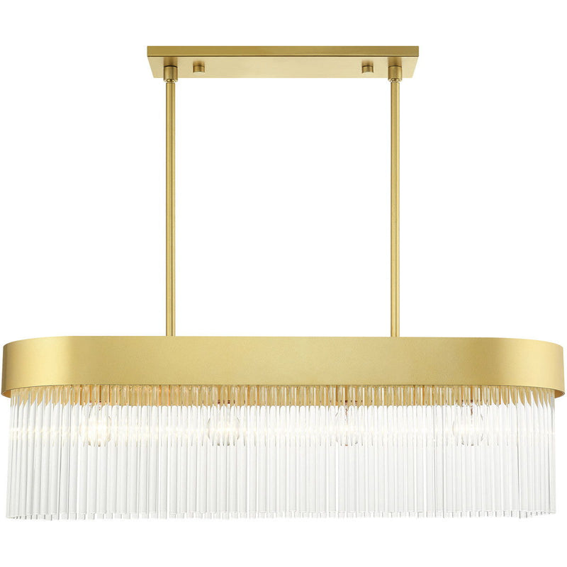 19" Four Light Dimmable Chandelier With Shades - Gold