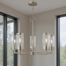 Load image into Gallery viewer, 21'' Five-Light Dimmable Chandelier With Shades - Nickel
