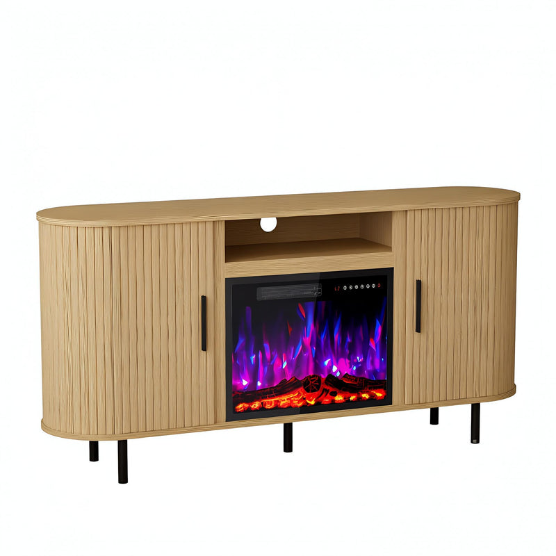 Fireplace TV Stand With Fireplace (734216) - Beige