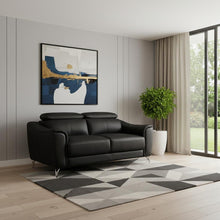 Load image into Gallery viewer, Urban Leather Adjustable Headrest Loveseat - Black
