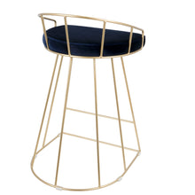 Load image into Gallery viewer, Canary - Contemporary / Glam Counter Stool (Set of 2) - Gold / Blue
