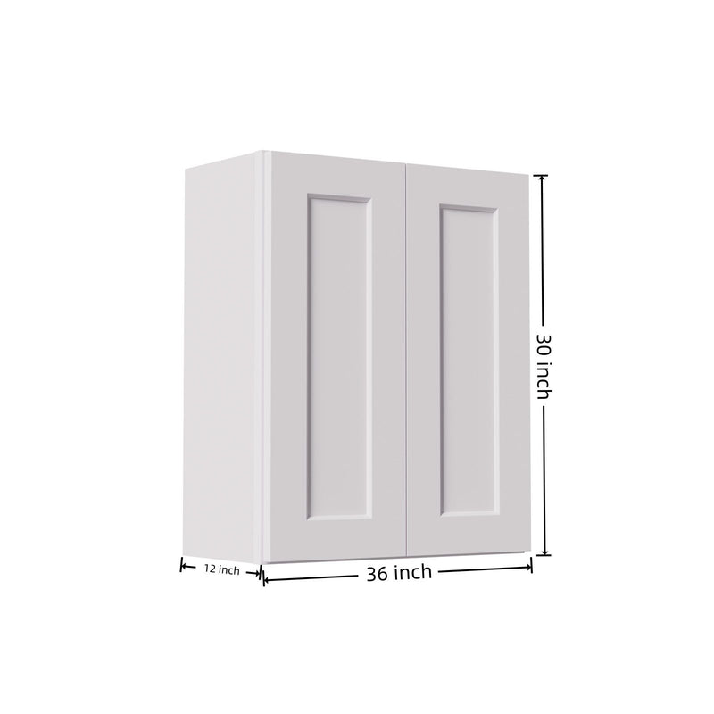 Shaker Wall Cabinet With Soft Close Hinges, Adjustable Shelves, Double Door