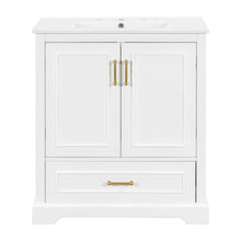 Load image into Gallery viewer, Bathroom Vanity With Sink, 1 Divided Drawer And 2 Soft Close Doors With Double Shelf
