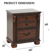 Load image into Gallery viewer, 3 Piece Bedroom Set, Elegant Panel Bed With 2 Nightstands
