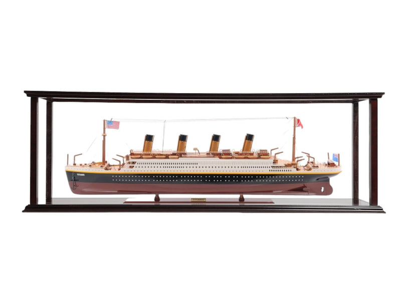 Hand Painted 1912 RMS Titanic Large Display Case Model Boat - Black / Red
