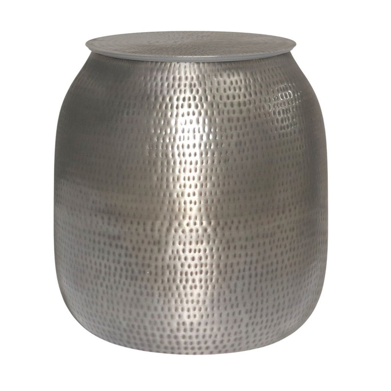 21" Metal Round End Table - Silver
