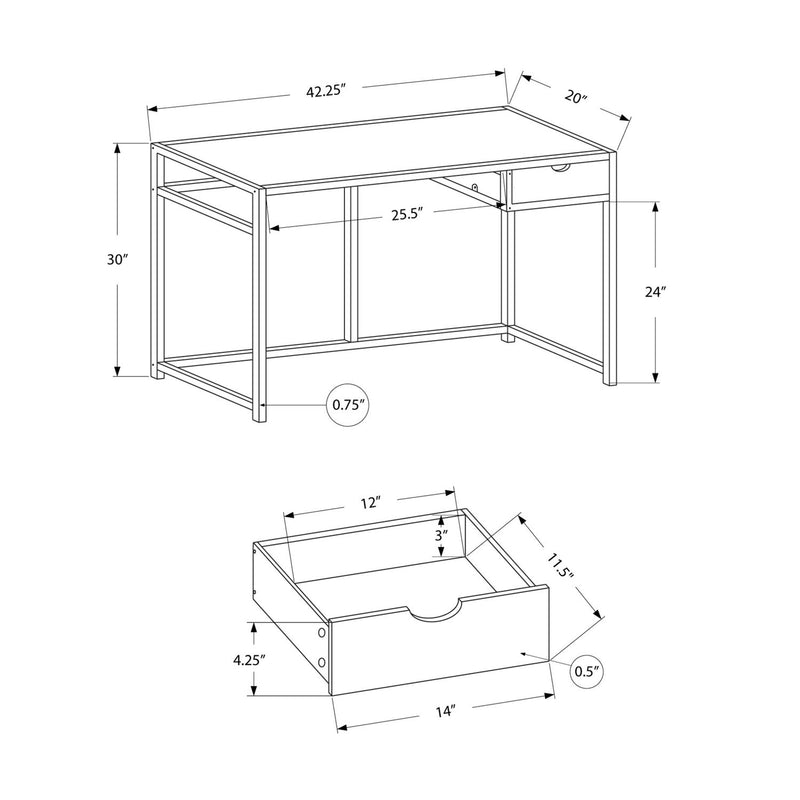 Computer Desk For Home Office, Laptop, 1 Storage Drawer, Contemporary & Modern