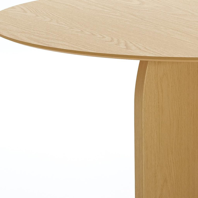 58" Solid Wood Pedestal Base Round Top Dining Table - Beige
