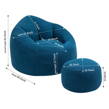 Load image into Gallery viewer, Bedding Bean Bag Sofa Chair High Pressure Foam With Footrest

