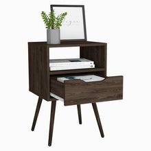 Load image into Gallery viewer, 25" One Drawer Faux Wood Nightstand - Brown
