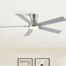 Load image into Gallery viewer, Low Profile Flush Mount Intergrated LED Ceiling Fan With Light And Reversible Quiet Motor
