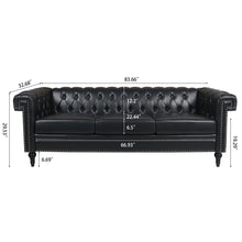 Load image into Gallery viewer, Traditional Square Arm Removable Cushion 3 Seater Sofa
