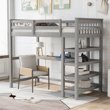 Load image into Gallery viewer, Loft Bed With Storage Shelves And Under Bed Desk
