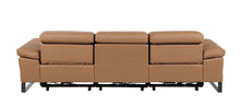 Load image into Gallery viewer, Top Grain Leather Reclining Metal USB Sofa (720330) - Chestnut
