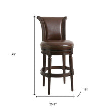 Load image into Gallery viewer, Solid Wood Swivel Bar Height Bar Chair - Walnut And Dark Brown
