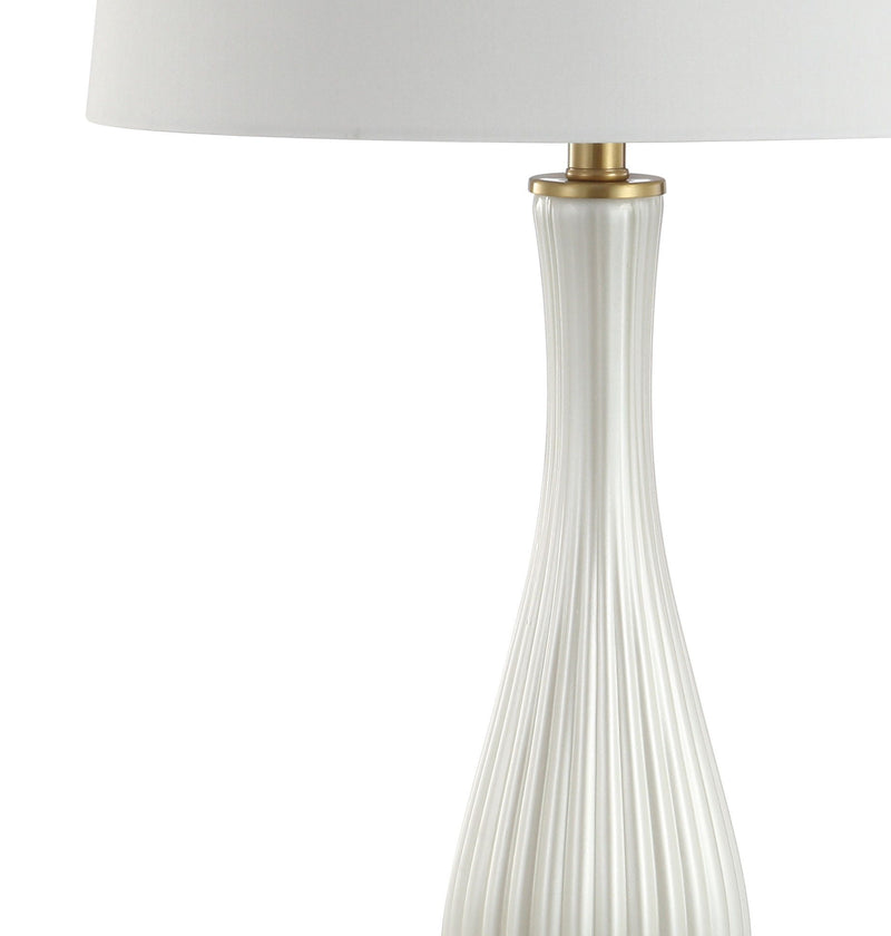34" Novelty Table Lamp LED With Globe Shade - White