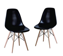Load image into Gallery viewer, Heavy Duty Plastic Dining Side Chairs (Set of 2) - Black / Brown

