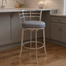 Load image into Gallery viewer, 35" Faux Leather Swivel Low Back Counter Height Bar Chair - Gray / Silver
