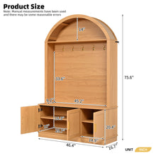 Load image into Gallery viewer, Arched Top Hall Tree With 5 Hooks
