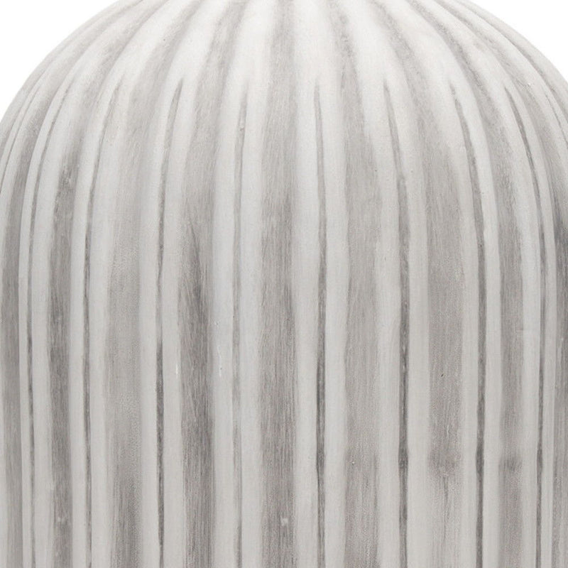 Striped Cylinder Floor Vase (608583) - Gray / White
