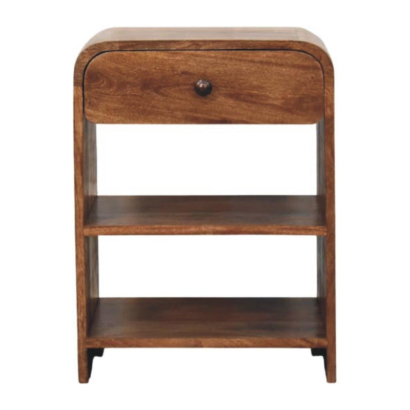 Solid Wood One Drawer Nightstand (738450) - Brown