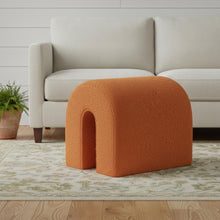 Load image into Gallery viewer, Boucle Oval Footstool Ottoman - Orange
