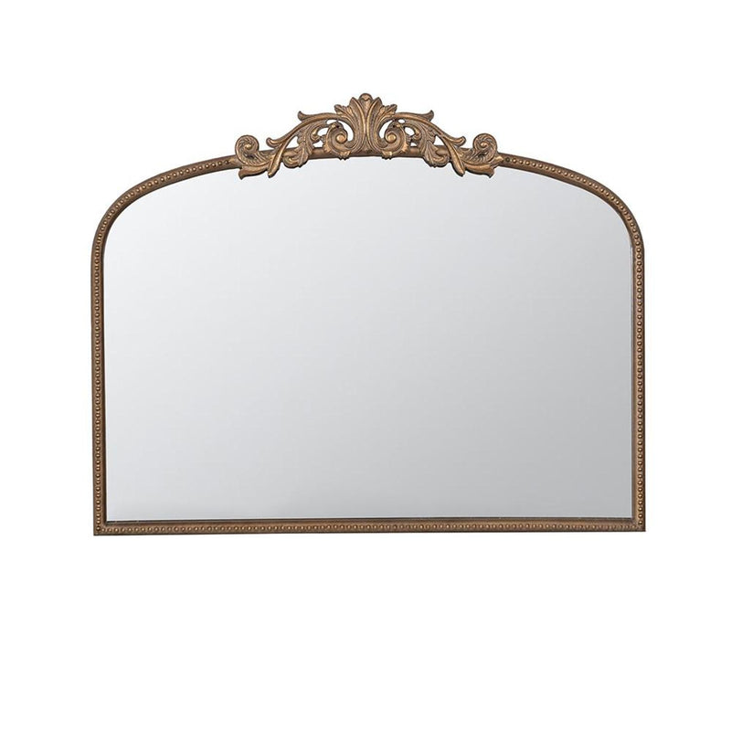 31" Arch Iron Framed Accent Mirror - Gold