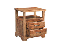 Load image into Gallery viewer, 27" Two Drawer Solid Wood Nightstand - Brown
