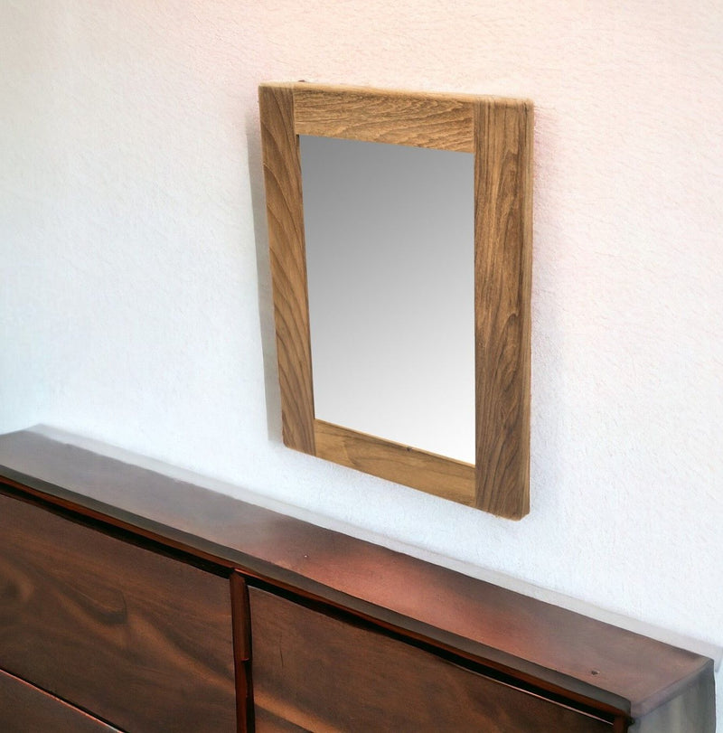 15" Solid Framed Accent Mirror - Brown