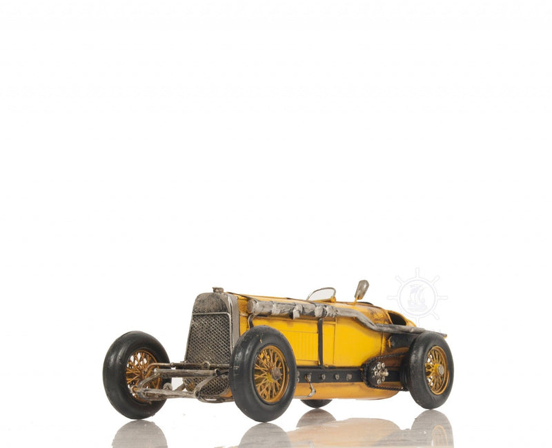 Alfa Romeo P2 Classic Racing Car Sculpture - Yellow