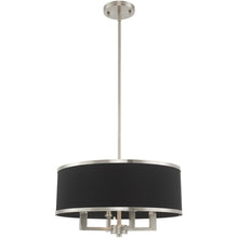 Load image into Gallery viewer, 18" Four Light Dimmable Chandelier With Shades - Nickel / Pearl Silver
