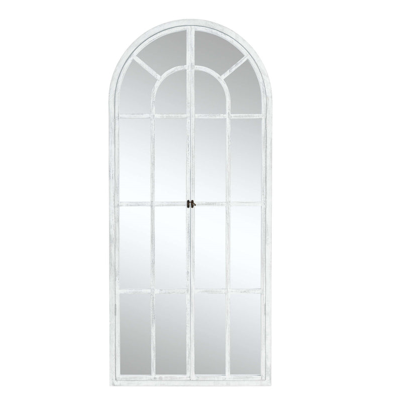 71" Solid Wood Arch Framed Full Length Mirror - White