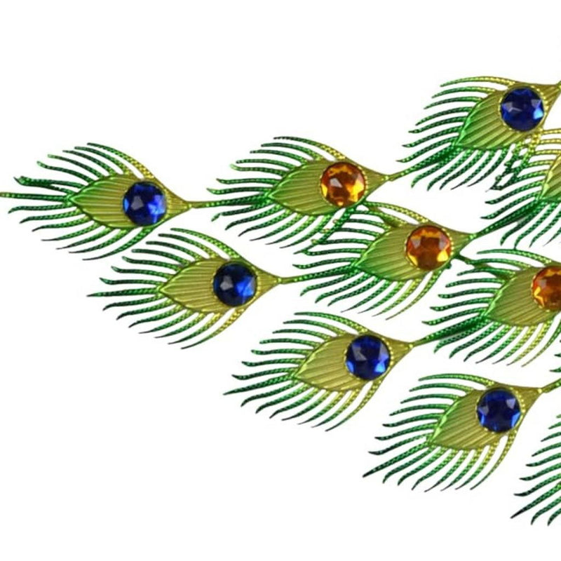 Silent Analog Peacock Novelty Wall Clock (626357) - Gold / Blue / Green