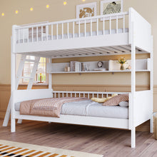 Load image into Gallery viewer, Bunk Bed With 3 Storage Shelves, Adjustable Ladder Left Or Right
