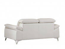Load image into Gallery viewer, Italian Leather Sofa With Silver Legs - White
