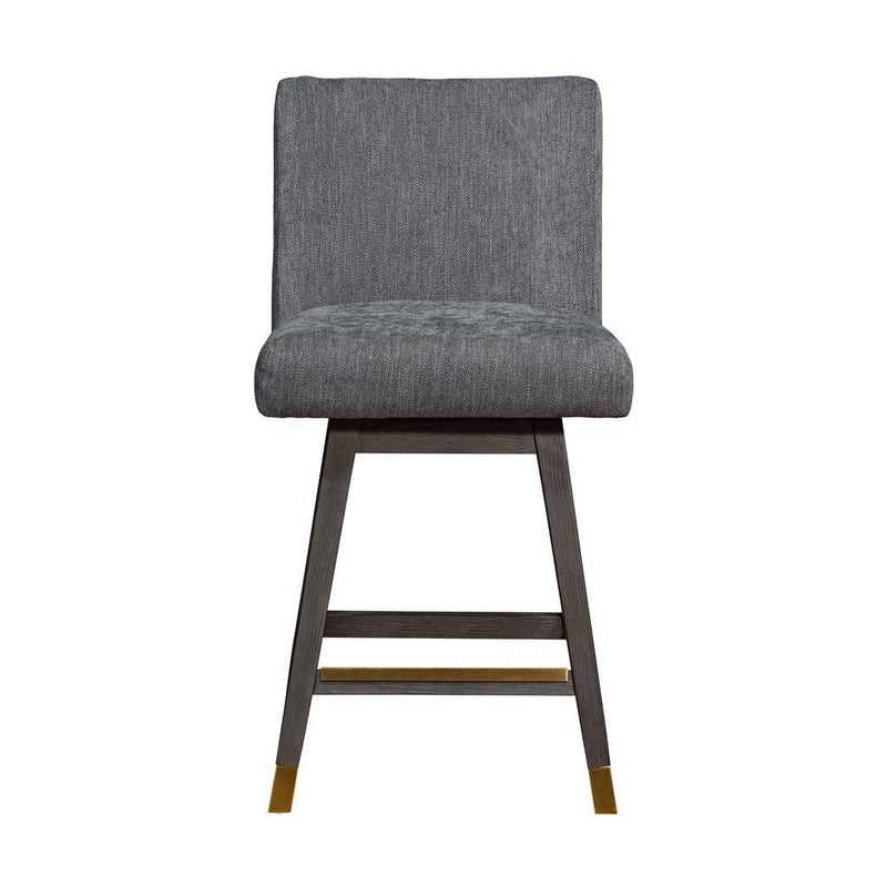Solid Wood Swivel Counter Height Bar Chair - Gray And Black