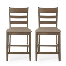 Load image into Gallery viewer, Farmhouse Upholstered Wood Counter Stools
