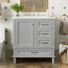 Load image into Gallery viewer, Bathroom Vanity, Modern Bathroom Cabinet With Sink Combo Set, Bathroom Storage Cabinet With A Soft Closing Door And 3 Drawers, Solid Wood Frame
