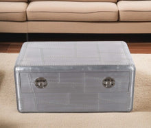Load image into Gallery viewer, 40" Aluminum Aviation Style Coffee Table With Drawer - Silver
